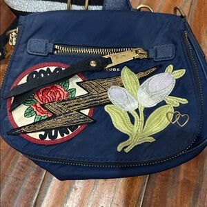 Marc Jacobs Blue Crossbody with Floral and Lightning Patch